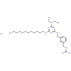 647029-69-4  Guanidine,[[3-[[[4-(diethylamino)-6-(dodecylamino)-1,3,5-triazin-2-yl]amino]methyl]phenyl]methyl]-, monohydrobromide
