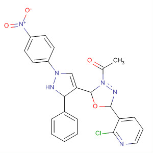 647032-40-4  1,3,4-Oxadiazole,3-acetyl-5-(2-chloro-3-pyridinyl)-2,3-dihydro-2-[1-(4-nitrophenyl)-3-phenyl-1H-pyrazol-4-yl]-