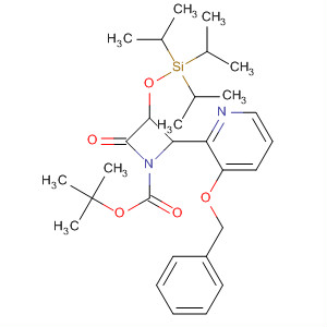 647840-32-2  1-Azetidinecarboxylic acid,2-oxo-4-[3-(phenylmethoxy)-2-pyridinyl]-3-[[tris(1-methylethyl)silyl]oxy]-,1,1-dimethylethyl ester, (3R,4S)-