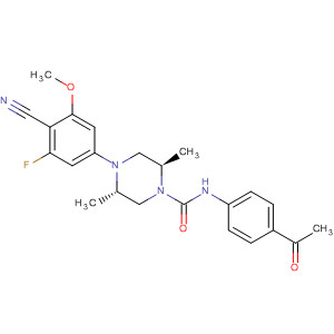 648422-66-6  1-Piperazinecarboxamide,N-(4-acetylphenyl)-4-(4-cyano-3-fluoro-5-methoxyphenyl)-2,5-dimethyl-,(2R,5S)-