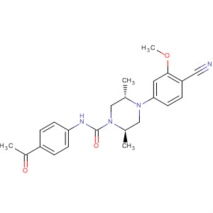 648422-68-8  1-Piperazinecarboxamide,N-(4-acetylphenyl)-4-(4-cyano-3-methoxyphenyl)-2,5-dimethyl-,(2R,5S)-