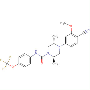 648422-72-4  1-Piperazinecarboxamide,4-(4-cyano-3-methoxyphenyl)-2,5-dimethyl-N-[4-(trifluoromethoxy)phenyl]-, (2R,5S)-