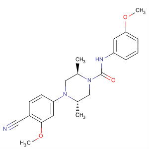 648422-73-5  1-Piperazinecarboxamide,4-(4-cyano-3-methoxyphenyl)-N-(3-methoxyphenyl)-2,5-dimethyl-,(2R,5S)-