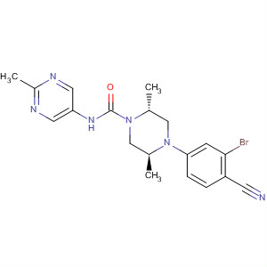 648423-01-2  1-Piperazinecarboxamide,4-(3-bromo-4-cyanophenyl)-2,5-dimethyl-N-(2-methyl-5-pyrimidinyl)-,(2R,5S)-