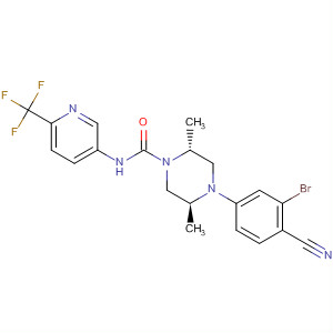 648423-02-3  1-Piperazinecarboxamide,4-(3-bromo-4-cyanophenyl)-2,5-dimethyl-N-[6-(trifluoromethyl)-3-pyridinyl]-, (2R,5S)-