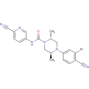 648423-03-4  1-Piperazinecarboxamide,4-(3-bromo-4-cyanophenyl)-N-(6-cyano-3-pyridinyl)-2,5-dimethyl-,(2R,5S)-