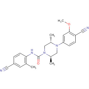 648423-43-2  1-Piperazinecarboxamide,4-(4-cyano-3-methoxyphenyl)-N-(4-cyano-2-methylphenyl)-2,5-dimethyl-, (2R,5S)-