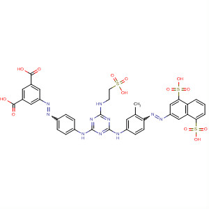 648437-12-1  1,3-Benzenedicarboxylic acid,5-[[4-[[4-[[4-[(4,8-disulfo-2-naphthalenyl)azo]-3-methylphenyl]amino]-6-[(2-sulfoethyl)amino]-1,3,5-triazin-2-yl]amino]phenyl]azo]-