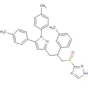 648864-29-3  1H-1,2,4-Triazole,3-[[3-[1,5-bis(4-methylphenyl)-1H-pyrazol-3-yl]-2-(3-methylphenyl)propyl]sulfinyl]-