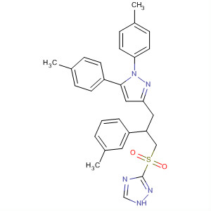 648864-31-7  1H-1,2,4-Triazole,3-[[3-[1,5-bis(4-methylphenyl)-1H-pyrazol-3-yl]-2-(3-methylphenyl)propyl]sulfonyl]-