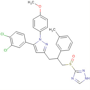 648868-90-0  1H-1,2,4-Triazole,3-[[3-[5-(3,4-dichlorophenyl)-1-(4-methoxyphenyl)-1H-pyrazol-3-yl]-2-(3-methylphenyl)propyl]sulfinyl]-