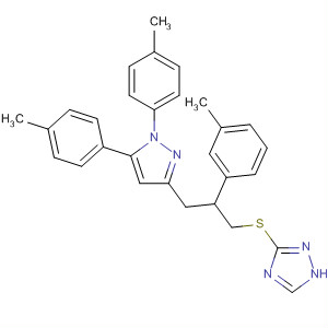 648869-75-4  1H-1,2,4-Triazole,3-[[3-[1,5-bis(4-methylphenyl)-1H-pyrazol-3-yl]-2-(3-methylphenyl)propyl]thio]-