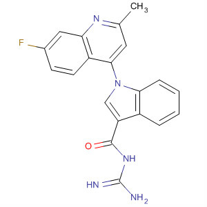 649538-96-5  1H-Indole-3-carboxamide,N-(aminoiminomethyl)-1-(7-fluoro-2-methyl-4-quinolinyl)-