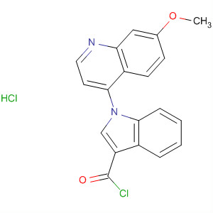 649539-14-0  1H-Indole-3-carbonyl chloride, 1-(7-methoxy-4-quinolinyl)-,monohydrochloride