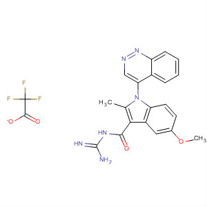649550-40-3  1H-Indole-3-carboxamide,N-(aminoiminomethyl)-1-(4-cinnolinyl)-5-methoxy-2-methyl-,mono(trifluoroacetate)