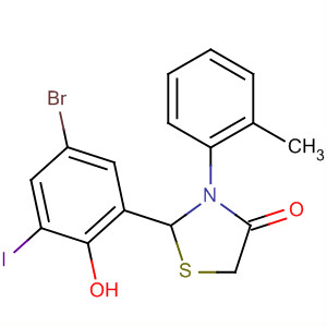 649560-42-9  4-Thiazolidinone,2-(5-bromo-2-hydroxy-3-iodophenyl)-3-(2-methylphenyl)-