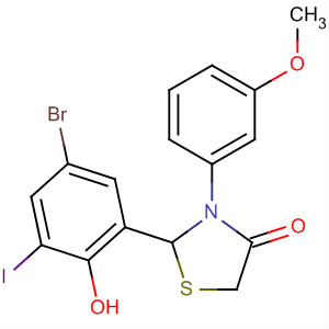 649560-43-0  4-Thiazolidinone,2-(5-bromo-2-hydroxy-3-iodophenyl)-3-(3-methoxyphenyl)-