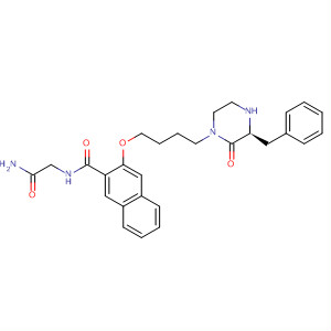 649713-17-7  2-Naphthalenecarboxamide,N-(2-amino-2-oxoethyl)-3-[4-[(3S)-2-oxo-3-(phenylmethyl)-1-piperazinyl]butoxy]-