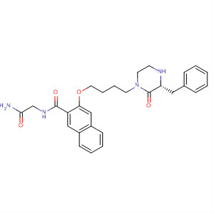649713-22-4  2-Naphthalenecarboxamide,N-(2-amino-2-oxoethyl)-3-[4-[(3R)-2-oxo-3-(phenylmethyl)-1-piperazinyl]butoxy]-