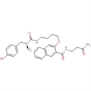 649714-55-6  2-Naphthalenecarboxamide,3-[4-[[(2S)-2-amino-3-(4-hydroxyphenyl)-1-oxopropyl]amino]butoxy]-N-(3-amino-3-oxopropyl)-