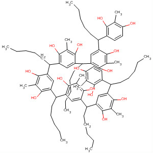 649721-04-0  1,3-Benzenediol,4,6-bis[1-[5-[1-[5-[1-(2,4-dihydroxy-3-methylphenyl)hexyl]-2,4-dihydroxy-3-methylphenyl]hexyl]-2,4-dihydroxy-3-methylphenyl]hexyl]-2-methyl-