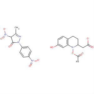 64416-63-3  7-Quinolinol, 1,2,3,4-tetrahydro-, acetate (ester), compd. with2,4-dihydro-5-methyl-4-nitro-2-(4-nitrophenyl)-3H-pyrazol-3-one (1:1)