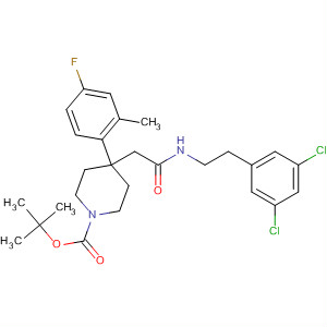 644982-00-3  1-Piperidinecarboxylic acid,4-[2-[[(3,5-dichlorophenyl)methyl]methylamino]-2-oxoethyl]-4-(4-fluoro-2-methylphenyl)-, 1,1-dimethylethyl ester