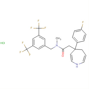 644983-07-3  1H-Azepine-4-acetamide,N-[[3,5-bis(trifluoromethyl)phenyl]methyl]-4-(4-fluorophenyl)hexahydro-N-methyl-, monohydrochloride