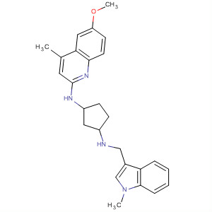 645400-37-9  1,3-Cyclopentanediamine,N-(6-methoxy-4-methyl-2-quinolinyl)-N'-[(1-methyl-1H-indol-3-yl)methyl]-
