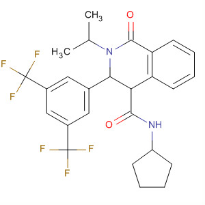 646027-62-5  4-Isoquinolinecarboxamide,3-[3,5-bis(trifluoromethyl)phenyl]-N-cyclopentyl-1,2,3,4-tetrahydro-2-(1-methylethyl)-1-oxo-
