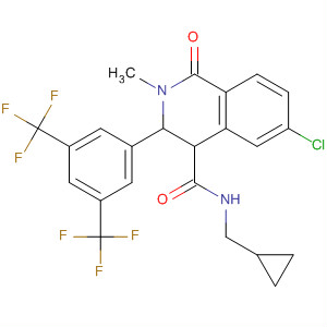 646028-86-6  4-Isoquinolinecarboxamide,3-[3,5-bis(trifluoromethyl)phenyl]-6-chloro-N-(cyclopropylmethyl)-1,2,3,4-tetrahydro-2-methyl-1-oxo-