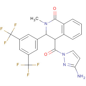 646028-99-1  1H-Pyrazol-3-amine,1-[[3-[3,5-bis(trifluoromethyl)phenyl]-1,2,3,4-tetrahydro-2-methyl-1-oxo-4-isoquinolinyl]carbonyl]-