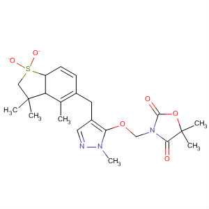 646052-48-4  2,4-Oxazolidinedione,3-[[[4-[(2,3-dihydro-3,3,4-trimethyl-1,1-dioxidobenzo[b]thien-5-yl)carbonyl]-1-methyl-1H-pyrazol-5-yl]oxy]methyl]-5,5-dimethyl-