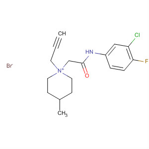 64005-47-6  Piperidinium,1-[2-[(3-chloro-4-fluorophenyl)amino]-2-oxoethyl]-4-methyl-1-(2-propynyl)-, bromide