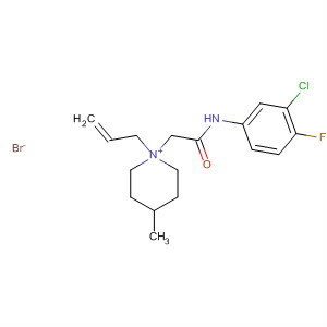 64005-50-1  Piperidinium,1-[2-[(3-chloro-4-fluorophenyl)amino]-2-oxoethyl]-4-methyl-1-(2-propenyl)-, bromide