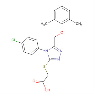 64013-68-9  Acetic acid,[[4-(4-chlorophenyl)-5-[(2,6-dimethylphenoxy)methyl]-4H-1,2,4-triazol-3-yl]thio]-