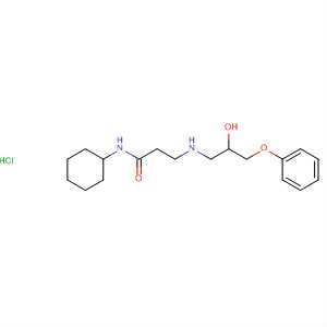 64018-04-8  Propanamide, N-cyclohexyl-3-[(2-hydroxy-3-phenoxypropyl)amino]-,monohydrochloride