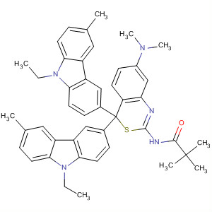 64072-05-5  Propanamide,N-[7-(dimethylamino)-4,4-bis(9-ethyl-6-methyl-9H-carbazol-3-yl)-4H-3,1-benzothiazin-2-yl]-2,2-dimethyl-