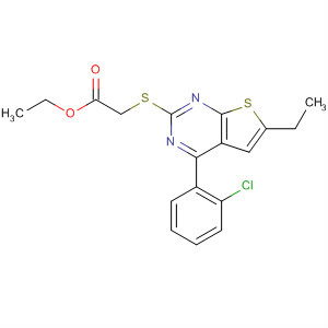 64074-14-2  Acetic acid, [[4-(2-chlorophenyl)-6-ethylthieno[2,3-d]pyrimidin-2-yl]thio]-,ethyl ester