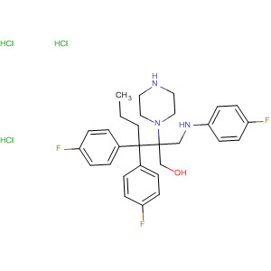 641638-04-2  1-Piperazineethanol,4-[4,4-bis(4-fluorophenyl)butyl]-a-[[(4-fluorophenyl)amino]methyl]-,trihydrochloride