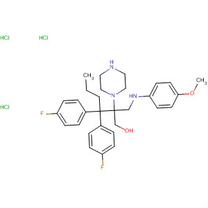 641638-05-3  1-Piperazineethanol,4-[4,4-bis(4-fluorophenyl)butyl]-a-[[(4-methoxyphenyl)amino]methyl]-,trihydrochloride