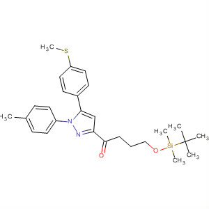 641639-16-9  1-Butanone,4-[[(1,1-dimethylethyl)dimethylsilyl]oxy]-1-[1-(4-methylphenyl)-5-[4-(methylthio)phenyl]-1H-pyrazol-3-yl]-