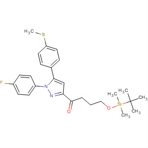 641639-21-6  1-Butanone,4-[[(1,1-dimethylethyl)dimethylsilyl]oxy]-1-[1-(4-fluorophenyl)-5-[4-(methylthio)phenyl]-1H-pyrazol-3-yl]-