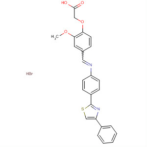 64181-56-2  Acetic acid,[2-methoxy-4-[[[4-(4-phenyl-2-thiazolyl)phenyl]imino]methyl]phenoxy]-,monohydrobromide