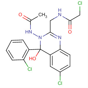 64195-00-2  Acetamide,N-[[3-(acetylamino)-6-chloro-4-(2-chlorophenyl)-3,4-dihydro-4-hydroxy-2-quinazolinyl]methyl]-2-chloro-