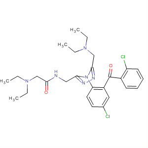 64195-04-6  Acetamide,N-[[4-[4-chloro-2-(2-chlorobenzoyl)phenyl]-5-[(diethylamino)methyl]-4H-1,2,4-triazol-3-yl]methyl]-2-(diethylamino)-