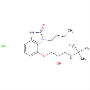 64208-80-6  2H-Benzimidazol-2-one,1-butyl-7-[3-[(1,1-dimethylethyl)amino]-2-hydroxypropoxy]-1,3-dihydro-,monohydrochloride