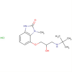64208-87-3  2H-Benzimidazol-2-one,7-[3-[(1,1-dimethylethyl)amino]-2-hydroxypropoxy]-1,3-dihydro-1-methyl-, monohydrochloride