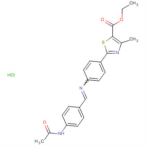 64209-93-4  5-Thiazolecarboxylic acid,2-[4-[[[4-(acetylamino)phenyl]methylene]amino]phenyl]-4-methyl-, ethylester, monohydrochloride