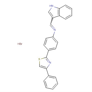64210-04-4  Benzenamine, N-(1H-indol-3-ylmethylene)-4-(4-phenyl-2-thiazolyl)-,monohydrobromide